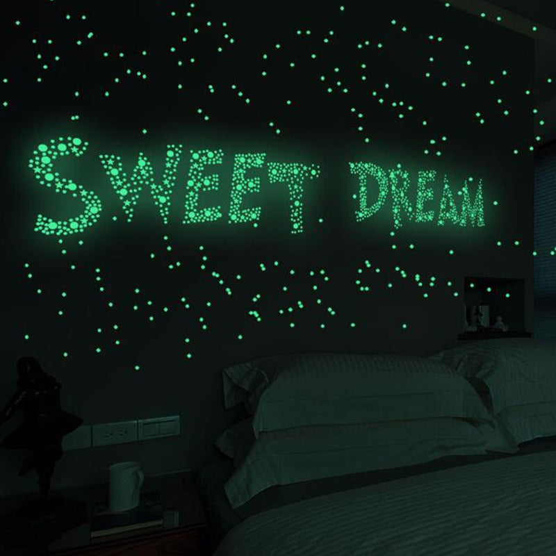 Luminous 3D stars and dots wall sticker for the child's bedroom