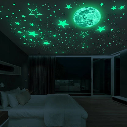 Luminous 3D stars and dots wall sticker for the child's bedroom