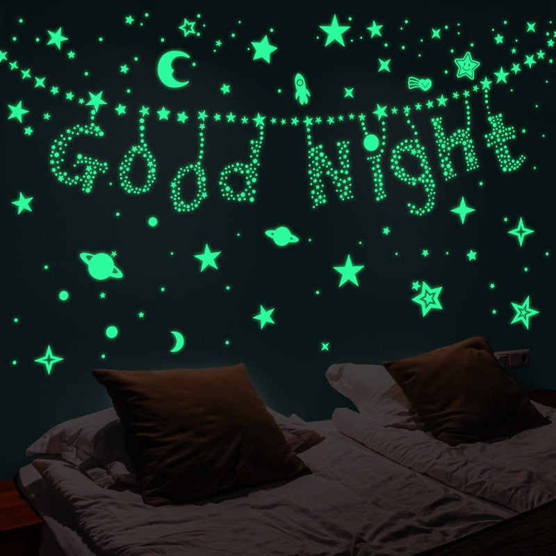 Luminous 3D stars and dots wall sticker for the child's bedroom