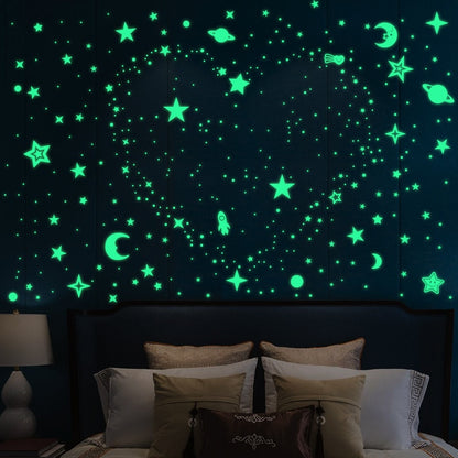 Luminous 3D stars and dots wall sticker for the child's bedroom