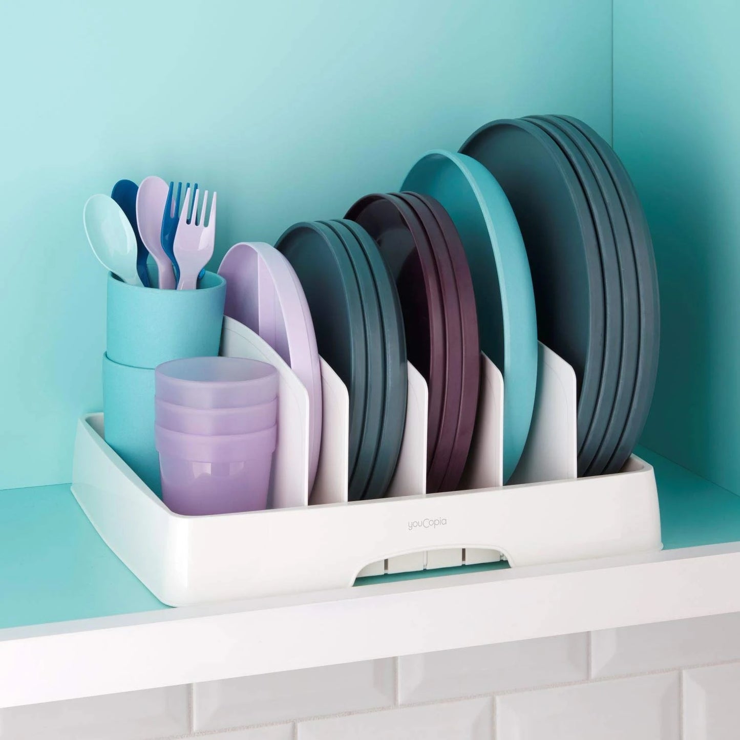 DESOUTILS Plastic Dish Divider Organizer