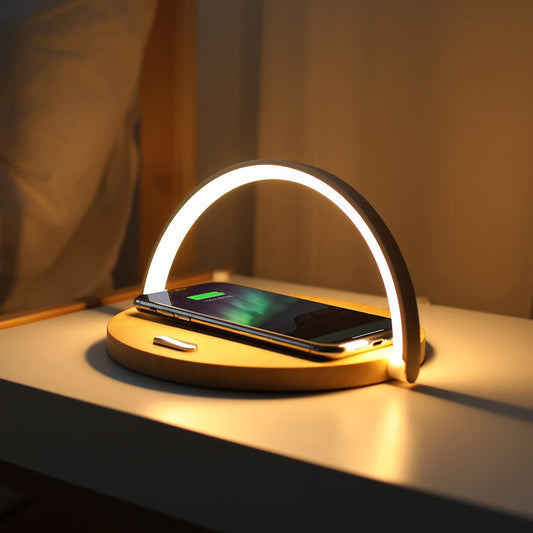 Светодиодная настольная лампа с беспроводным зарядным устройством DESOUTILS 