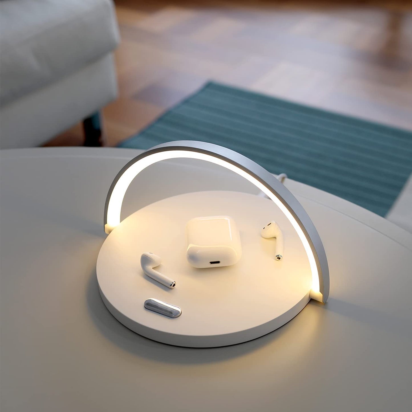 Светодиодная настольная лампа с беспроводным зарядным устройством DESOUTILS 