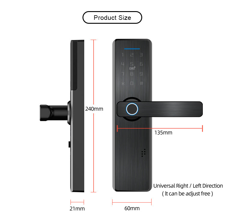 Serrure de porte intelligente avec sécurité biométrique et Wi-Fi