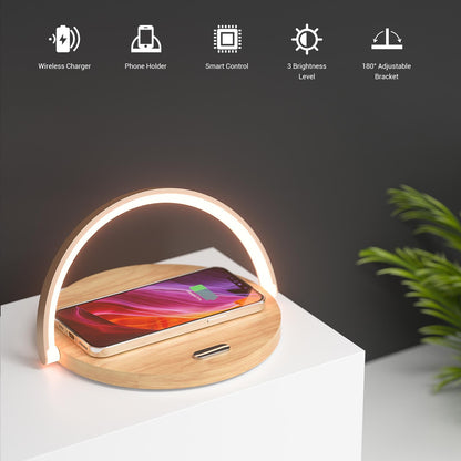 LED table lamp with wireless charger DESOUTILS 