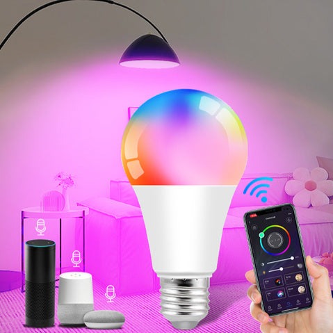 Умная светодиодная лампа WiFi с таймером и переменным цветом