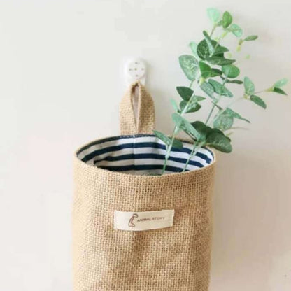 Jute Cotton Linen Office Cosmetic Storage Bag