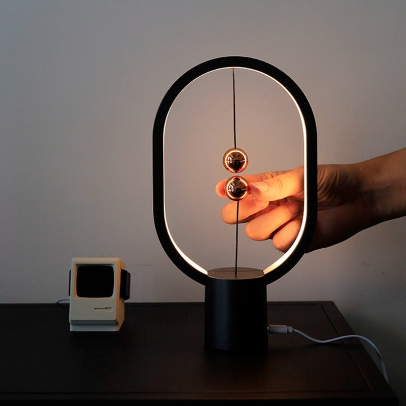 Lampe LED de bureau en bois avec commande tactile