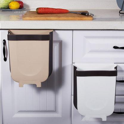 Title: 9L Folding Trash Can, Hanging Kitchen Organizer, by Desoutil