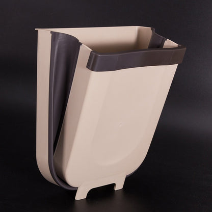 Title: 9L Folding Trash Can, Hanging Kitchen Organizer, by Desoutil