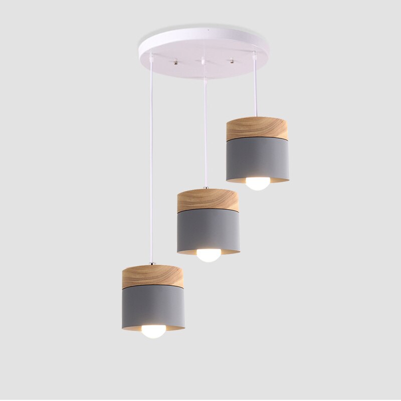 Modern minimalist Nordic design wooden hanging LED ceiling light