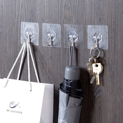 10pcs Strong Self Adhesive Transparent Storage Wall Hook