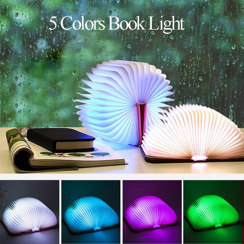 Складной светодиодный 3D ночник в форме книги - DesOutils