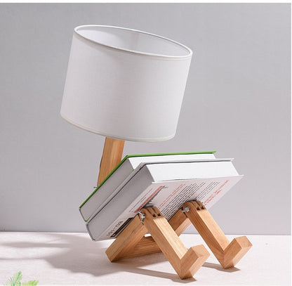 Flexible and Foldable Wooden Table Lamp