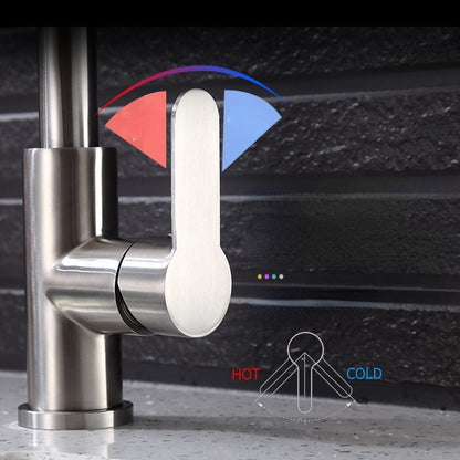 Cold and Hot Telescopic Pull Out Kitchen Faucet 