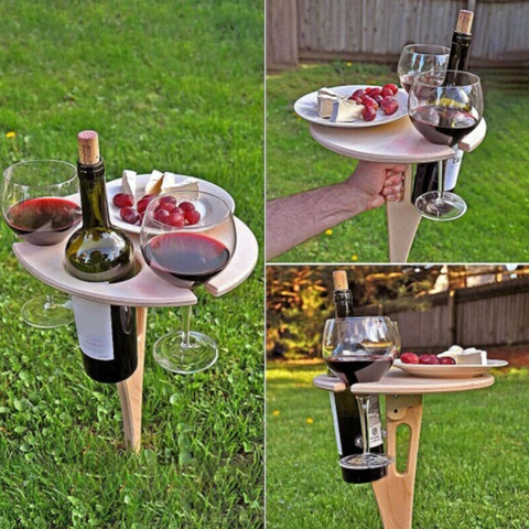 Mini Table à Vin Pliante Pour jardin, plage