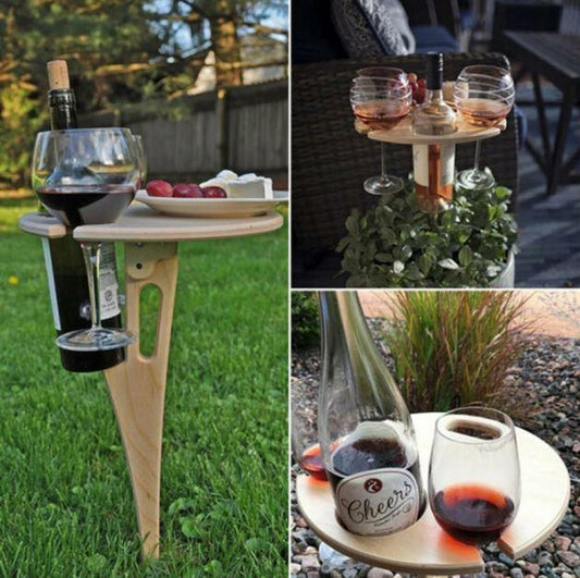 Mini Folding Wine Table For garden, beach